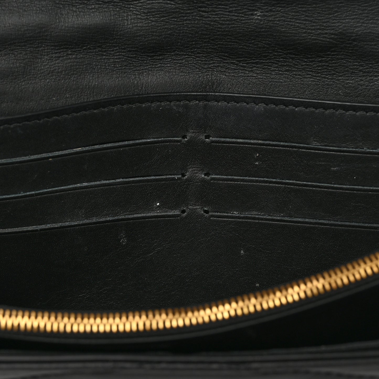 Calfskin Love Lock New Wave Long Wallet Black