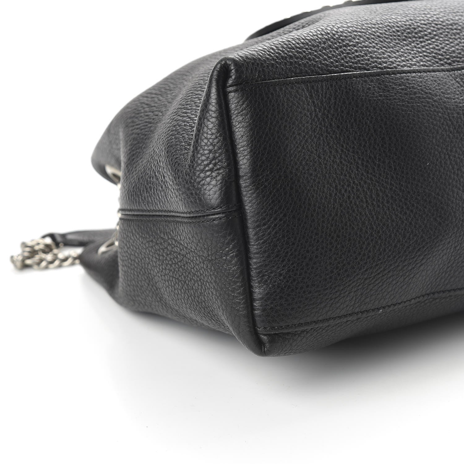 Gucci Pebbled Calfskin Studded Medium Soho Chain Shoulder Bag Black 6 of 10