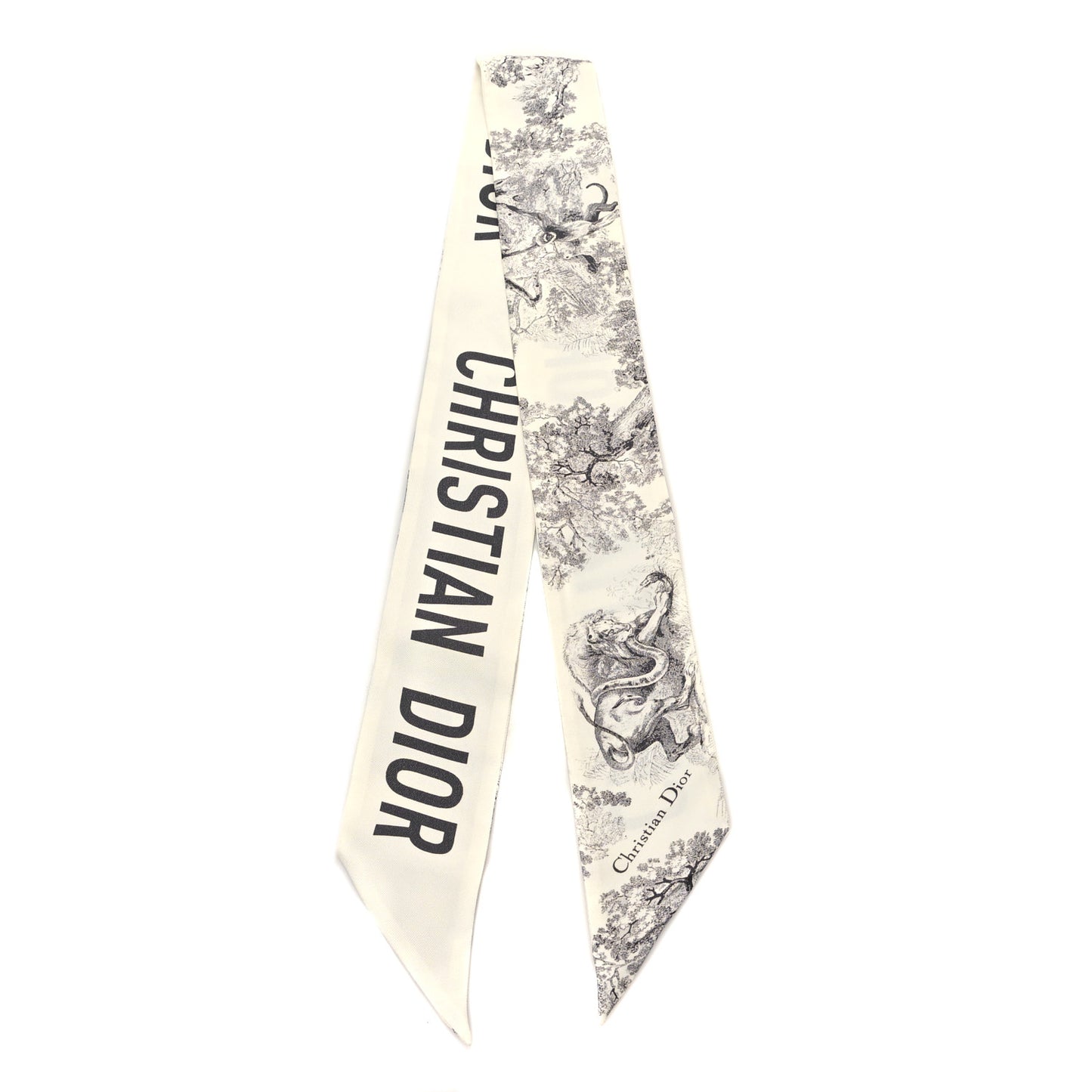 Silk Toile De Jouy Mitzah Scarf White