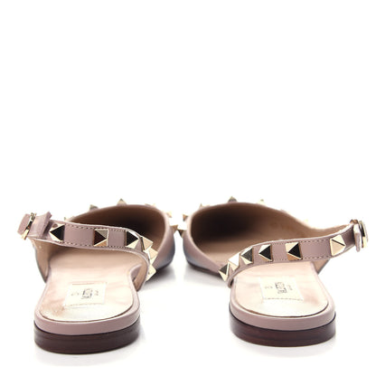 Valentino Garavani Nappa Rockstud Slingback Flats 36 Pastel Grey Poudre 7 of 11