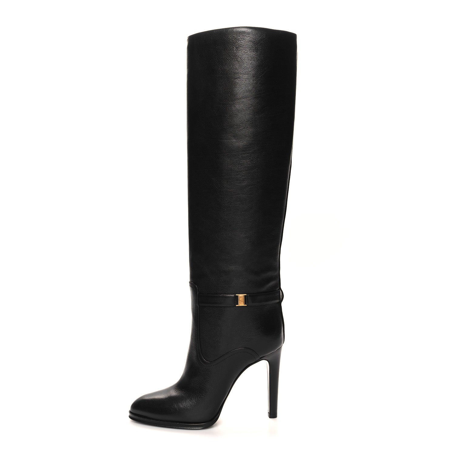 Saint Laurent Grained Calfskin Diane 100 Boots 37 Black 1 of 8