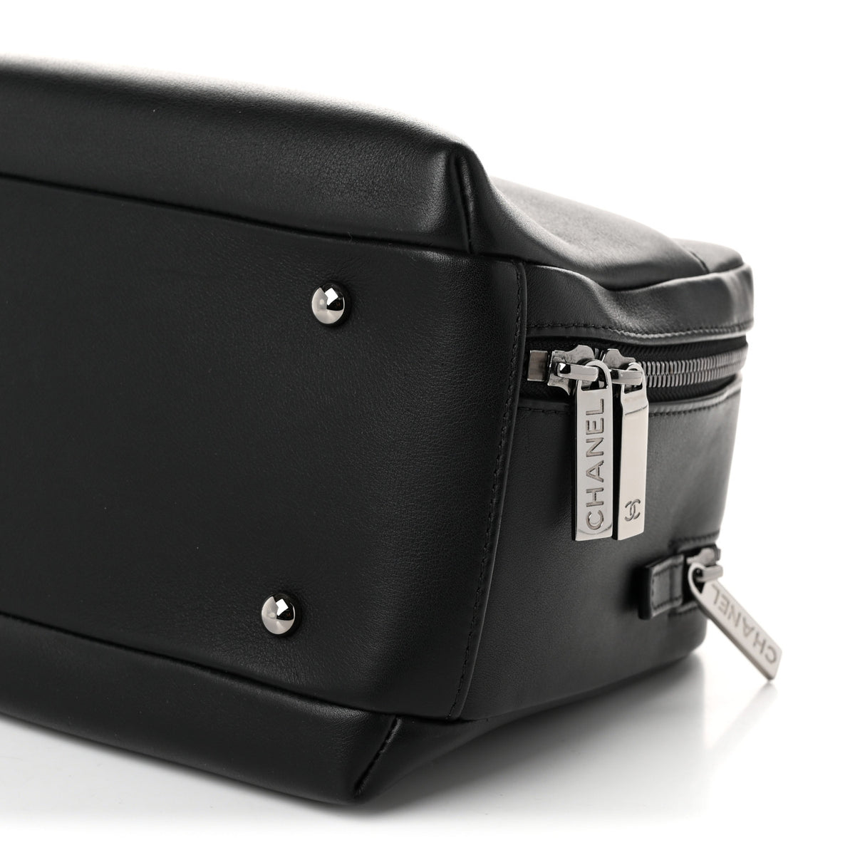 Calfskin Small Trendy CC Bowling Bag Black