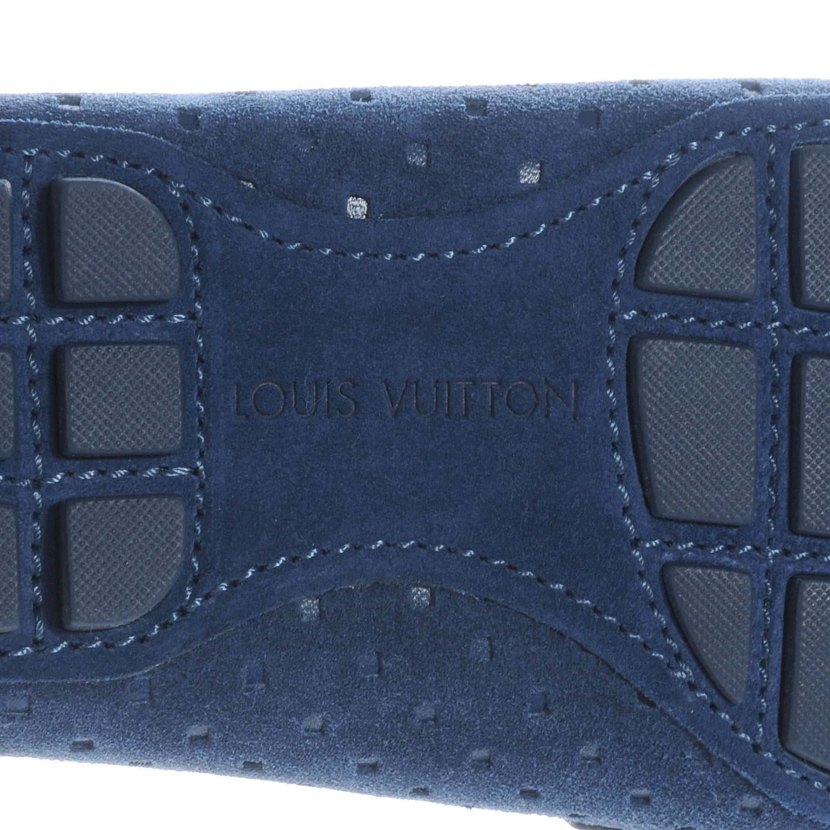 Louis Vuitton Perforated Suede Monte Carlo Mens Loafers Marine 6.5 6 of 7