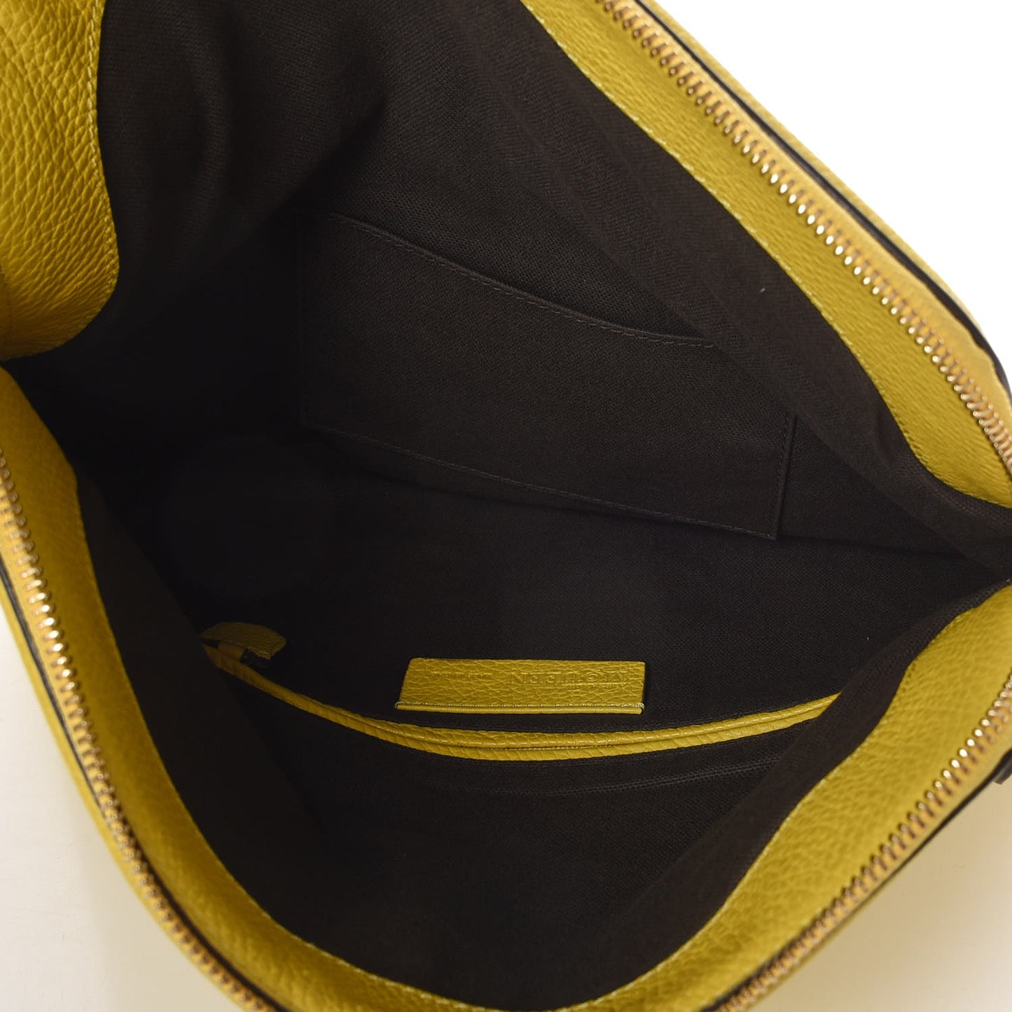 Grainy Calfskin Padlock Skull Clutch Yellow
