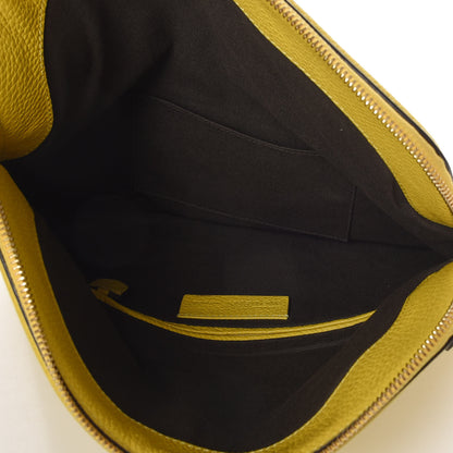 Alexander McQueen Grainy Calfskin Padlock Skull Clutch Yellow 5 of 9