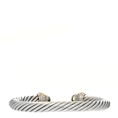 David Yurman Sterling Silver 14K Yellow Gold Lemon Citrine 7mm Cable Classics Bracelet 2 of 4