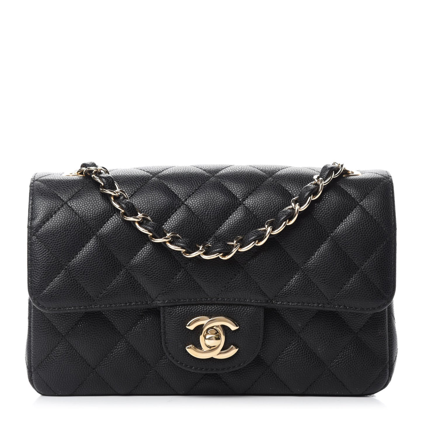 Caviar Quilted Mini Rectangular Flap Black