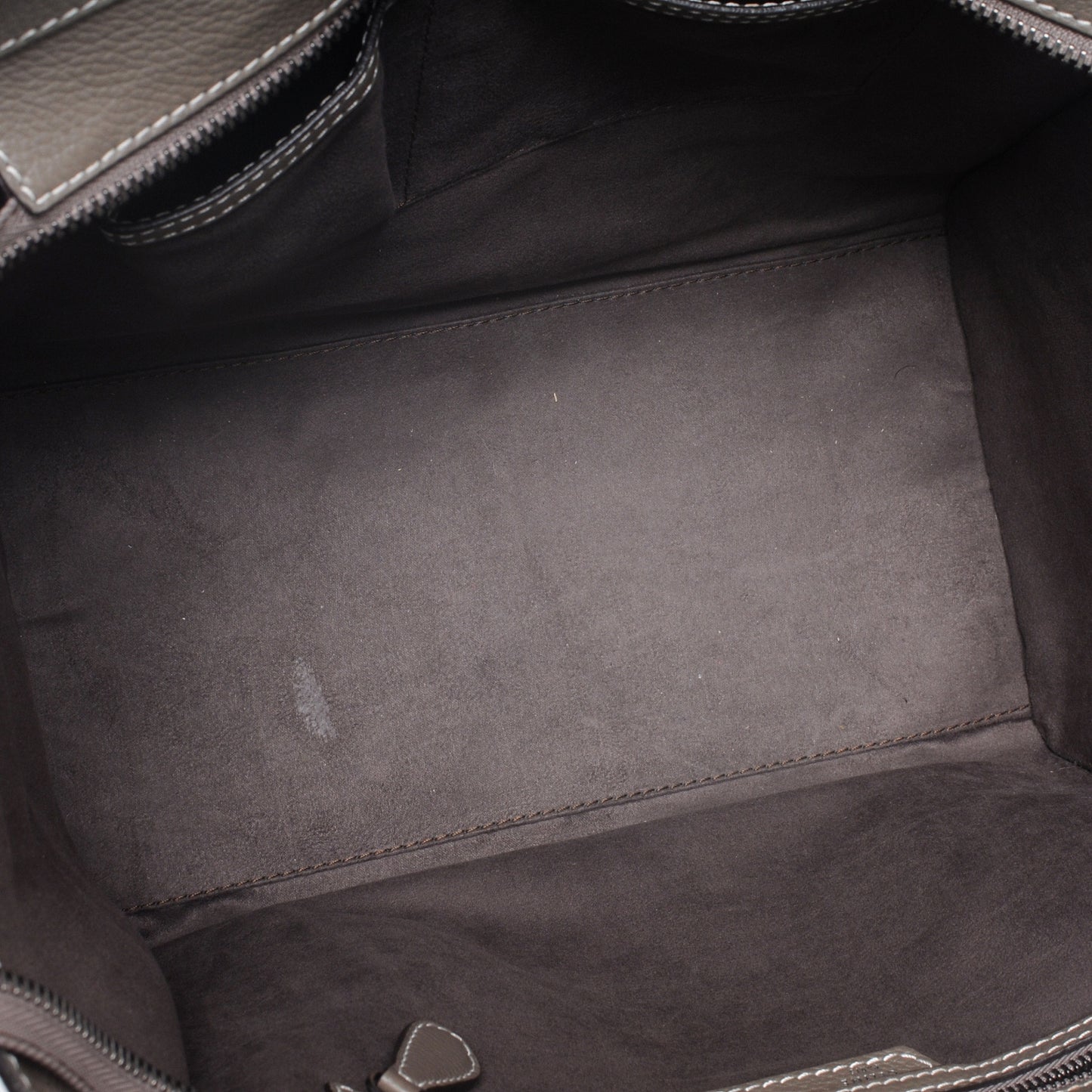 Drummed Calfskin Mini Luggage Bag Souris