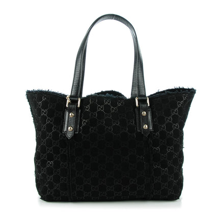 Gucci Suede Shearling Guccissima Jolicoeur Tote Black 1 of 8