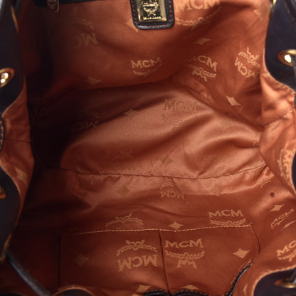 MCM Visetos Drawstring Shopper Cognac Brown 6 of 9