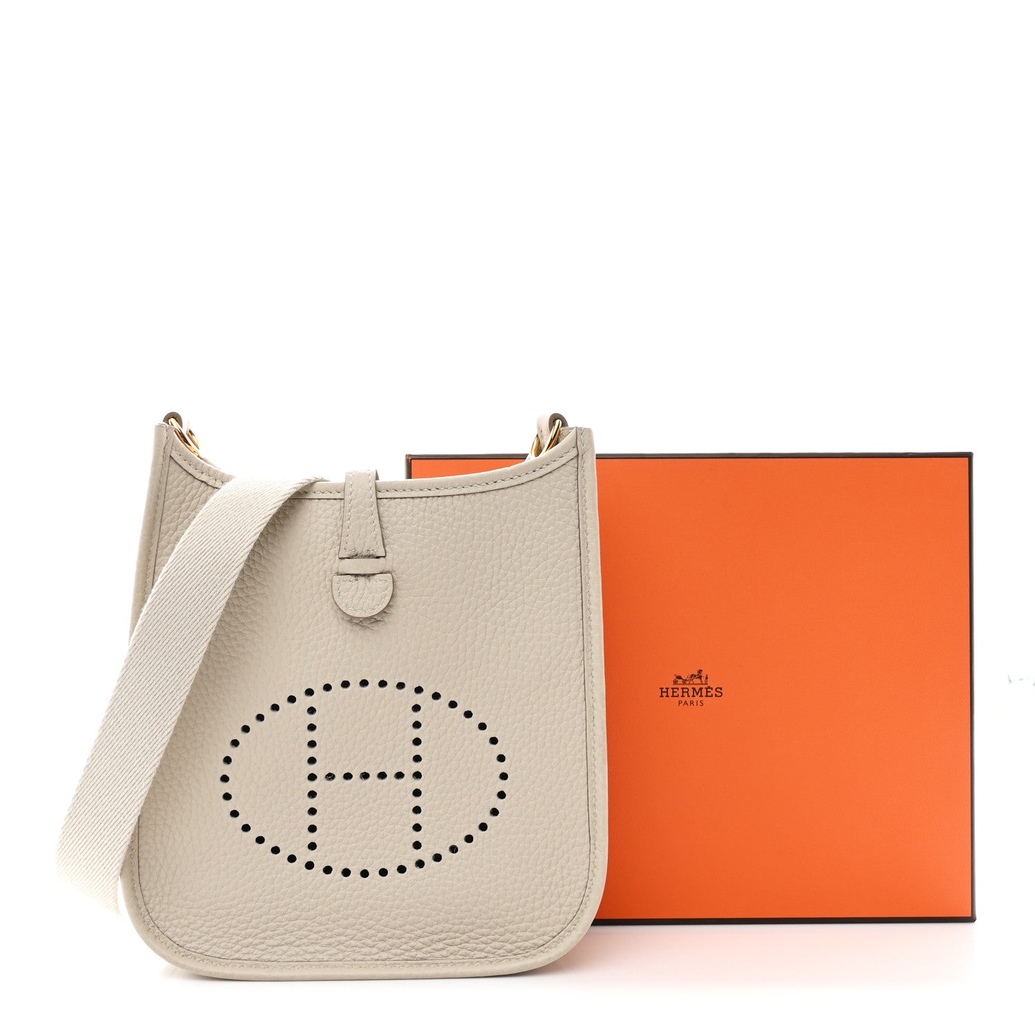 Hermes Taurillon Clemence Amazone Evelyne TPM Beton 1812826