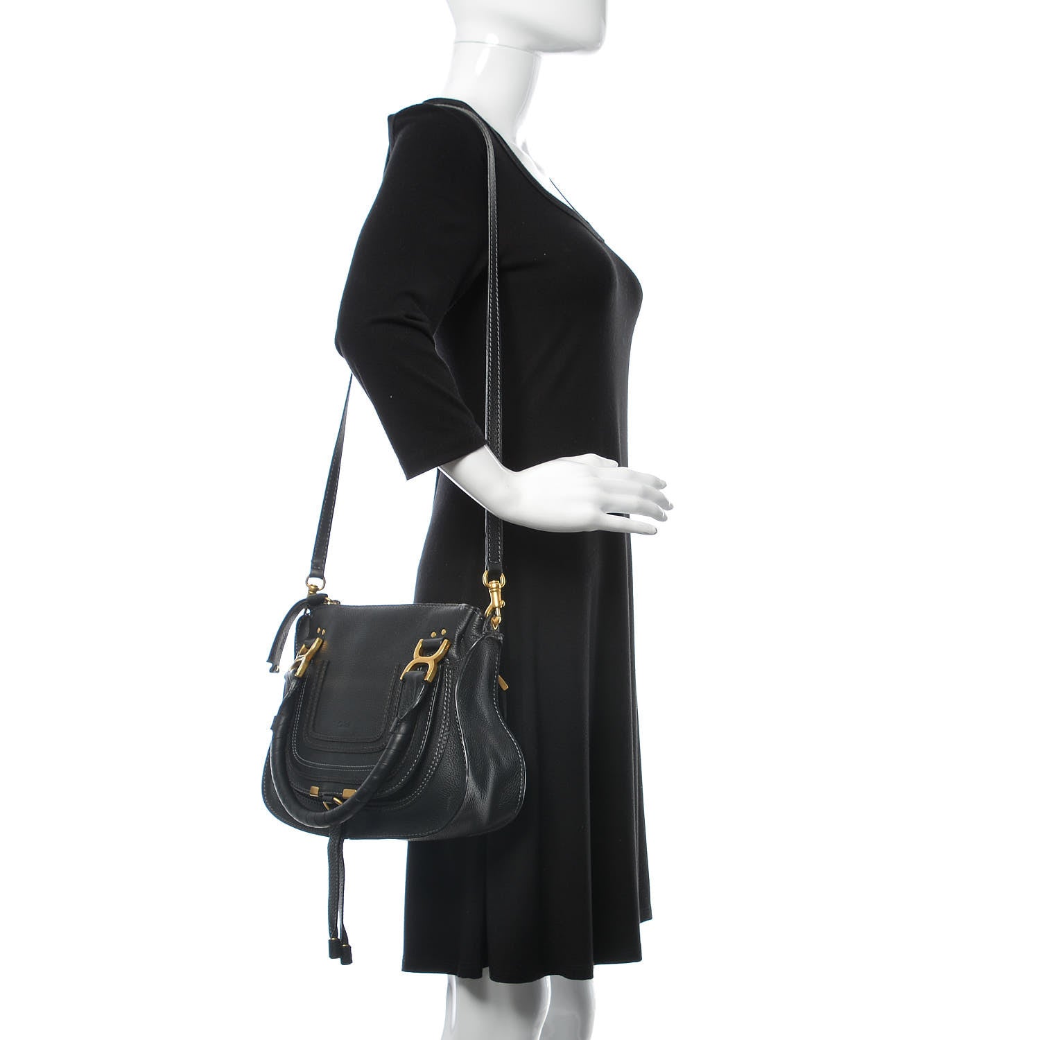 Chloe Calfskin Small Marcie Satchel Black 2 of 11
