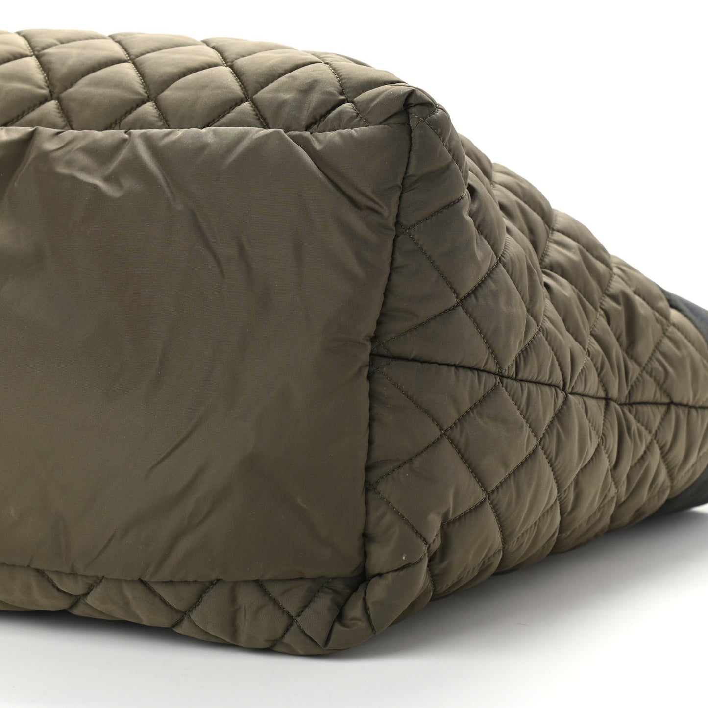 Nylon Quilted Large Coco Cocoon Tote Khaki