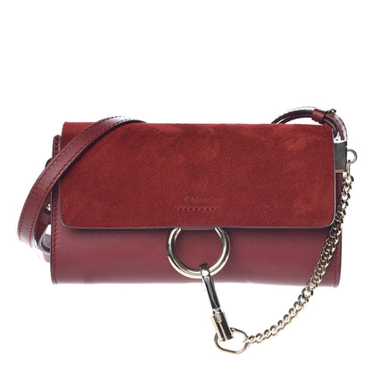 Chloe Suede Calfskin Mini Faye Shoulder Bag Plum Purple 1 of 9