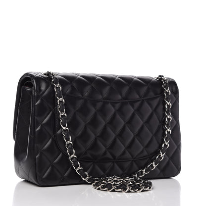 Chanel Lambskin Quilted Jumbo Double Flap Black 3 of 15