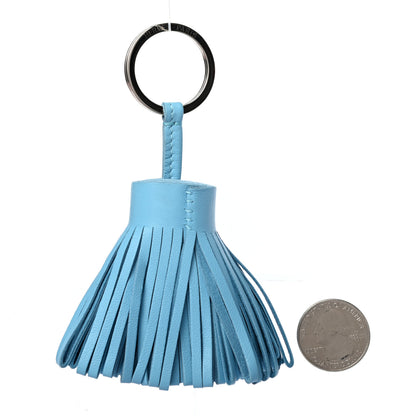 Hermes Lambskin Carmen Tassel Key Holder Celeste 2 of 4