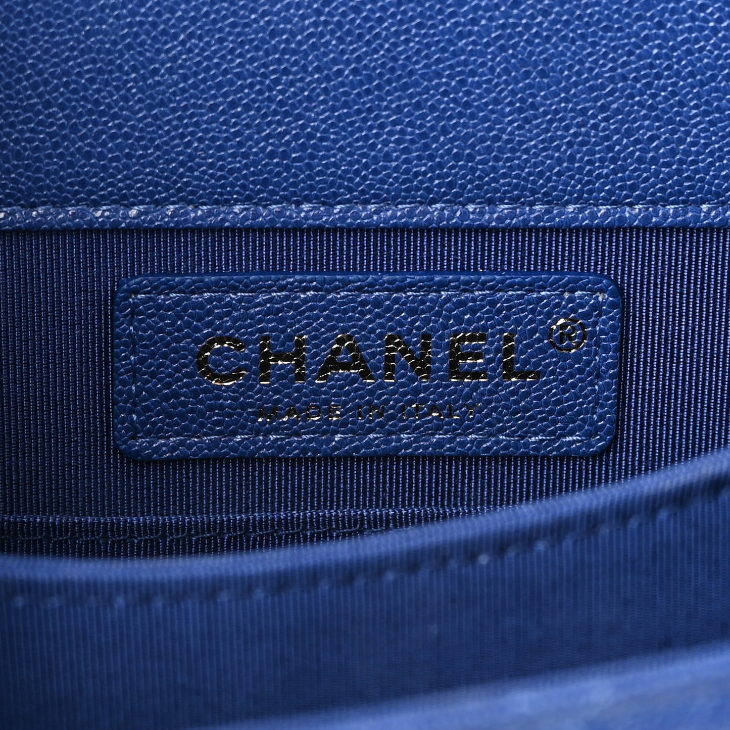 Caviar Quilted North South Boy Flap Blue