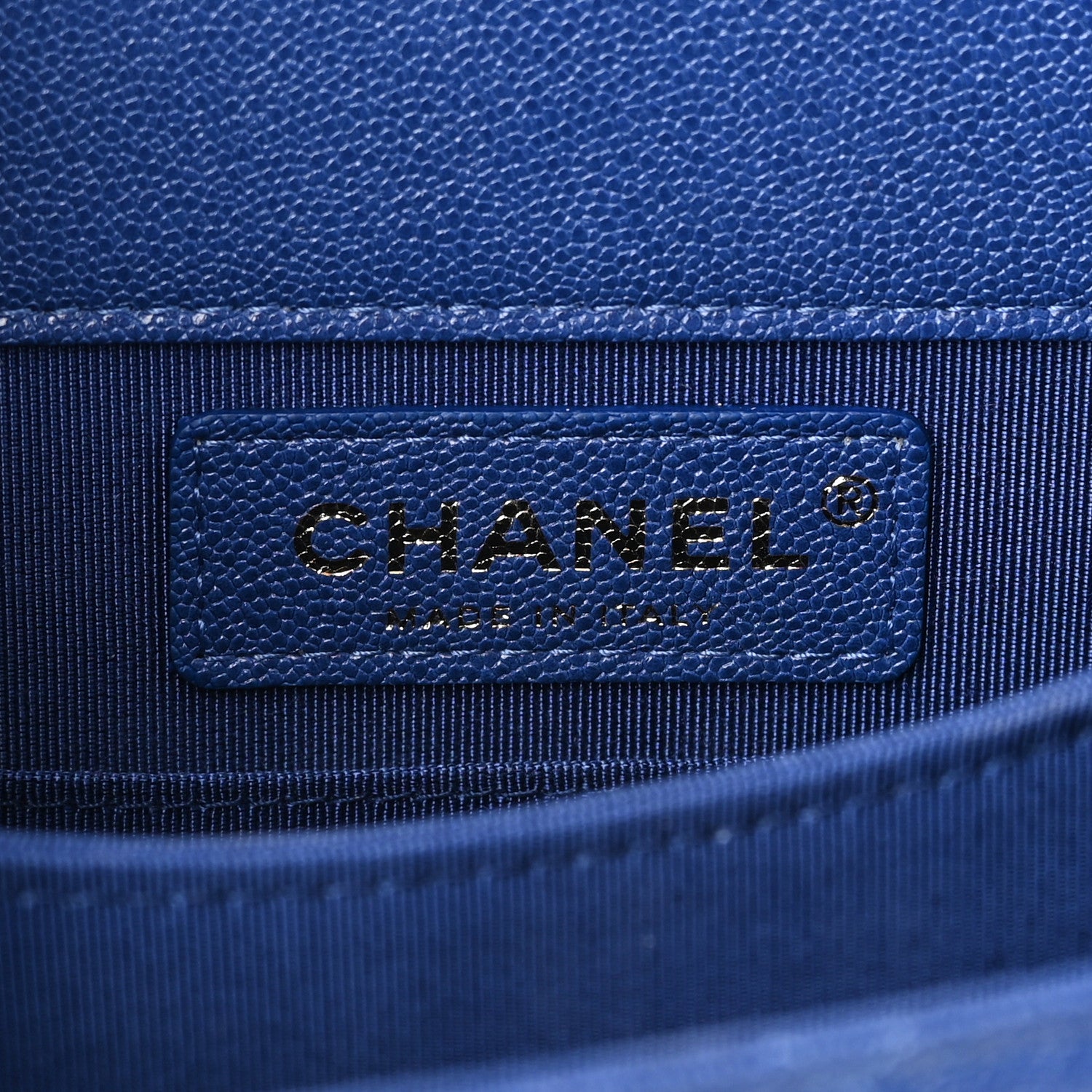 Chanel Caviar Quilted North South Boy Flap Blue 6 of 10