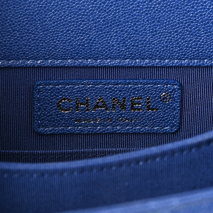 Chanel Caviar Quilted North South Boy Flap Blue 6 of 10