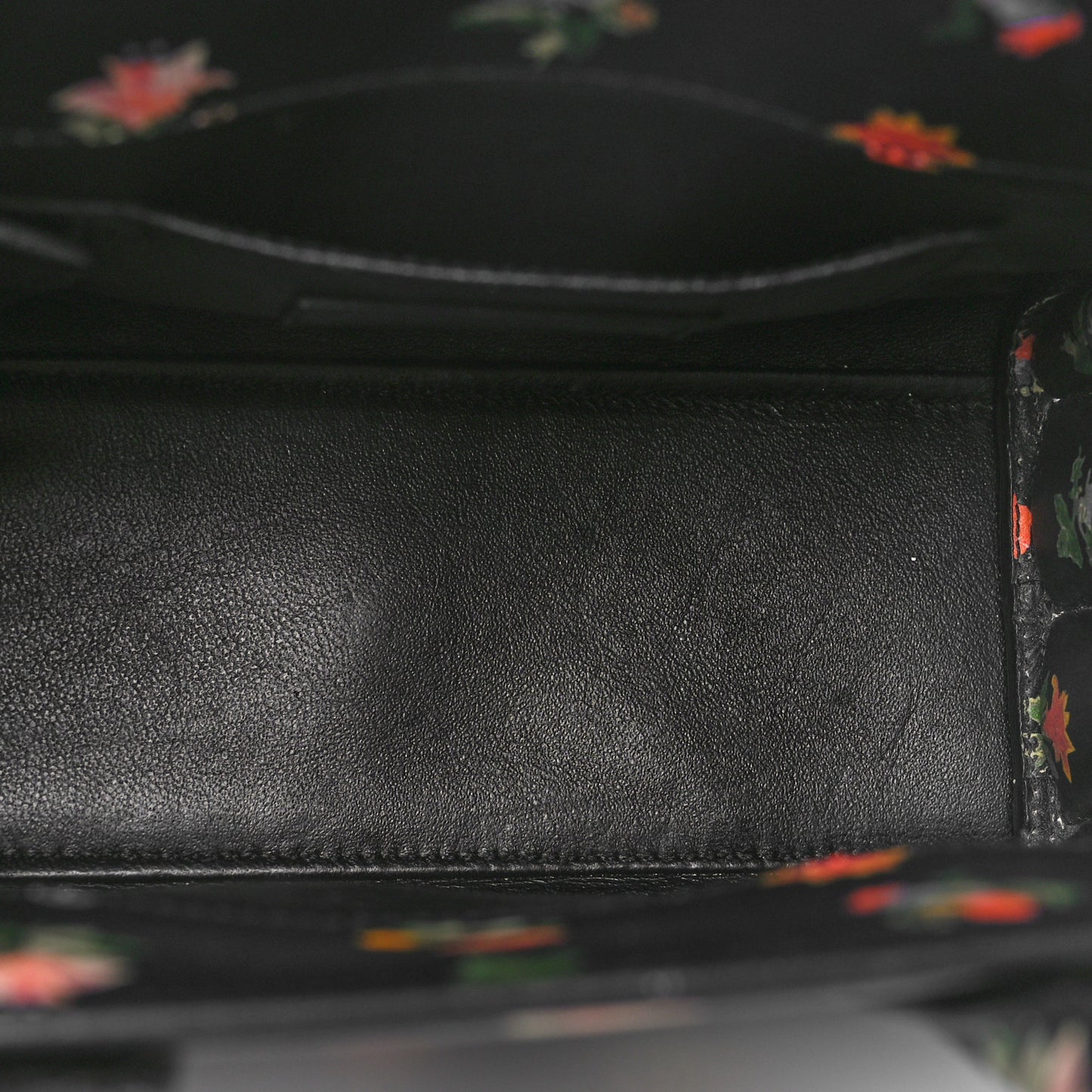 Calfskin Prairie Printed Nano Sac De Jour Black