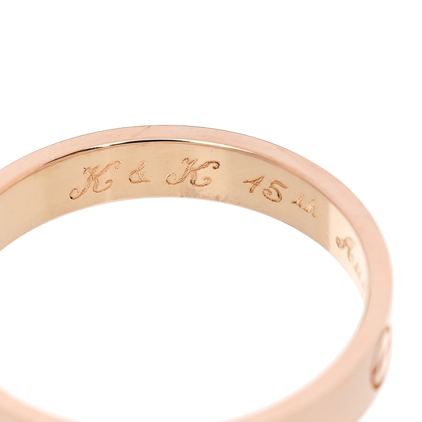 18K Pink Gold 3.5mm LOVE Wedding Band Ring 57 8