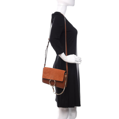 Chloe Suede Calfskin Small Faye Shoulder Bag Tobacco 2 of 12