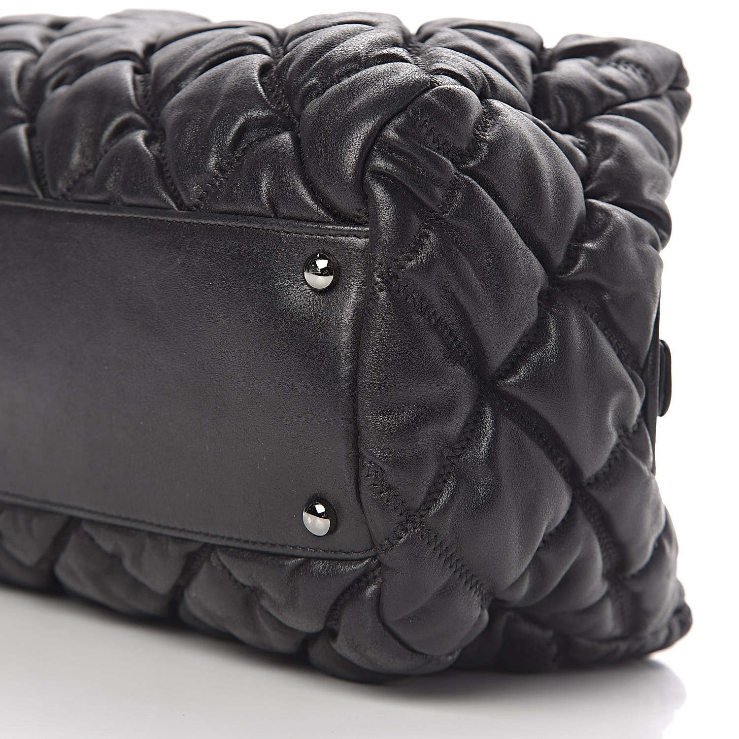 Chanel Calfskin Bubble Quilt Bowler Black 9 of 10