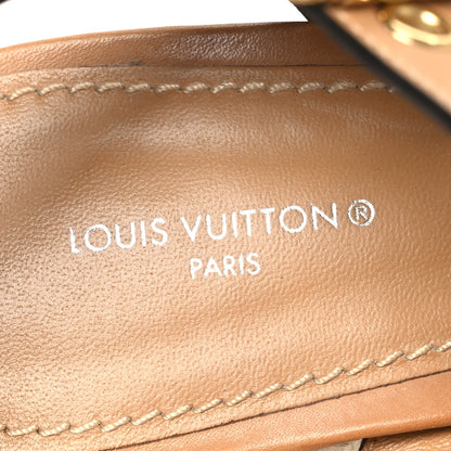 Louis Vuitton Calfskin Monogram Starboard Espadrille Wedge Sandals 40 Tan 10 of 11