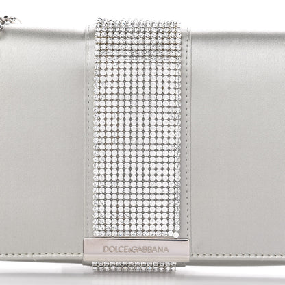 Dolce & Gabbana DOLCE & GABBANA Satin Crystal Miss Sparkle Chain Clutch Silver 7 of 10