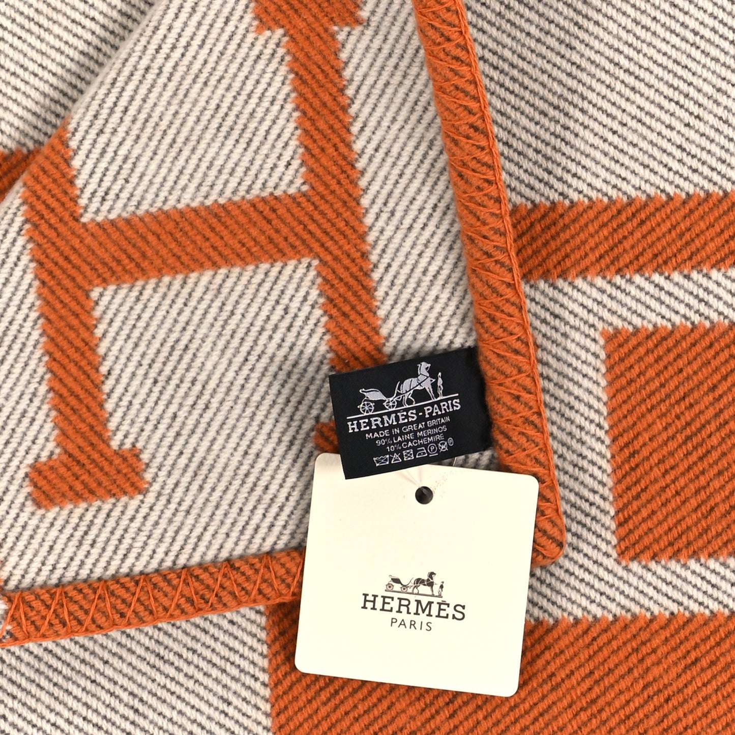 Wool Cashmere Signature Classic Avalon Blanket Ecru Potiron