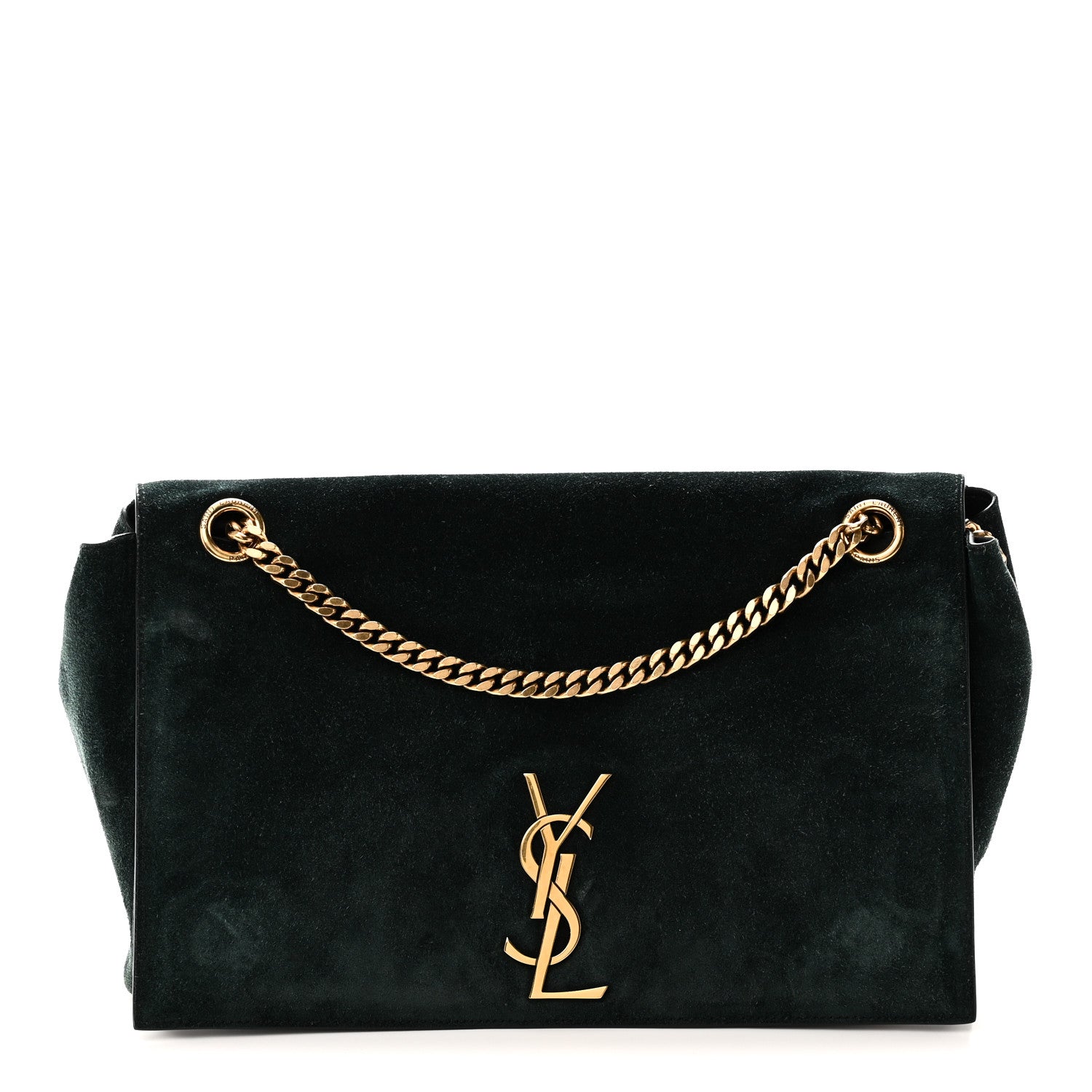 Saint Laurent Smooth Calfskin Suede Medium Reversible Monogram Kate Satchel Black 1 of 17