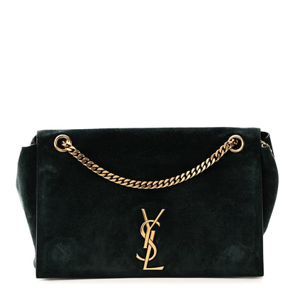 Saint Laurent Smooth Calfskin Suede Medium Reversible Monogram Kate Satchel Black 1 of 17