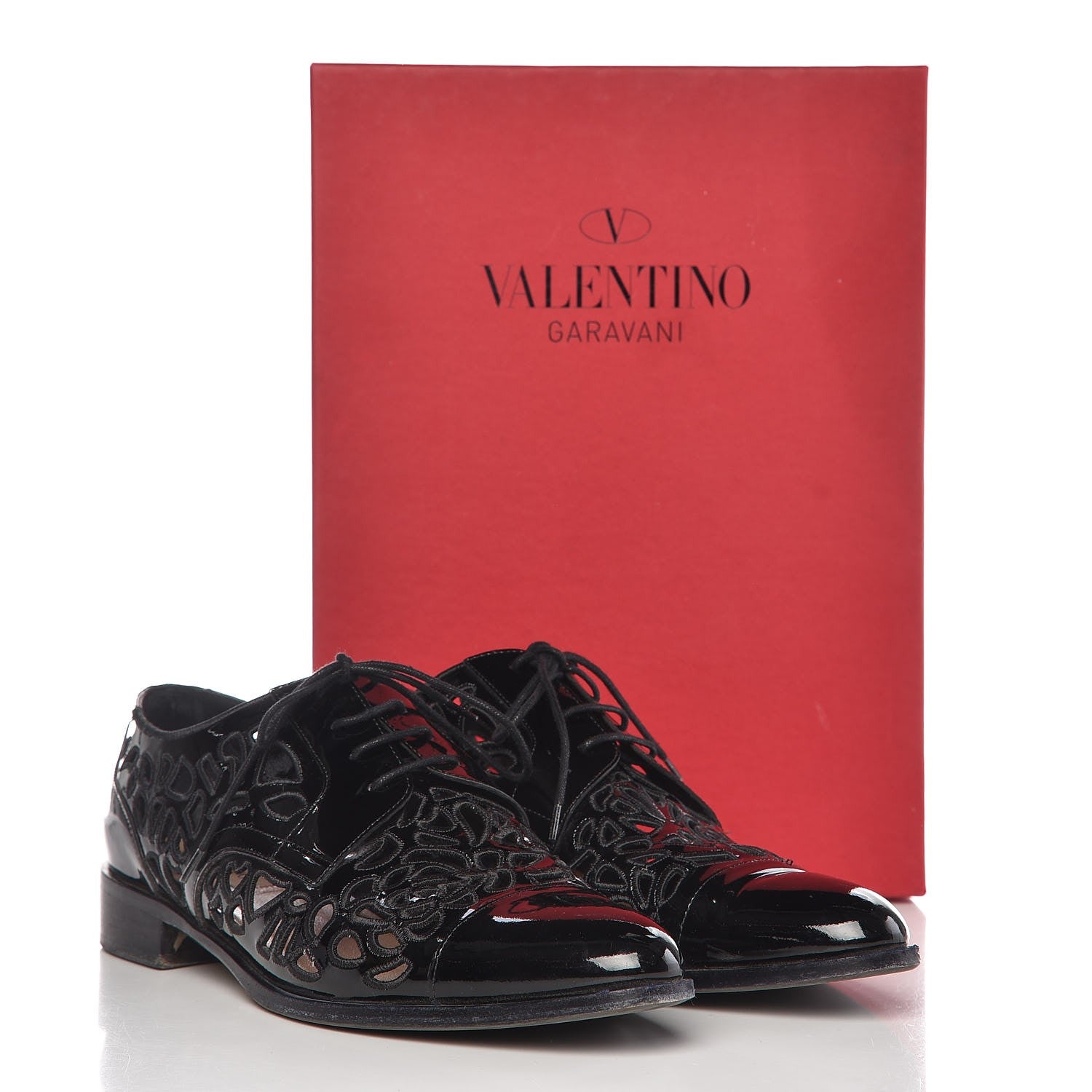 Valentino Garavani Patent Cut Out Oxfords 39 Black 14 of 14