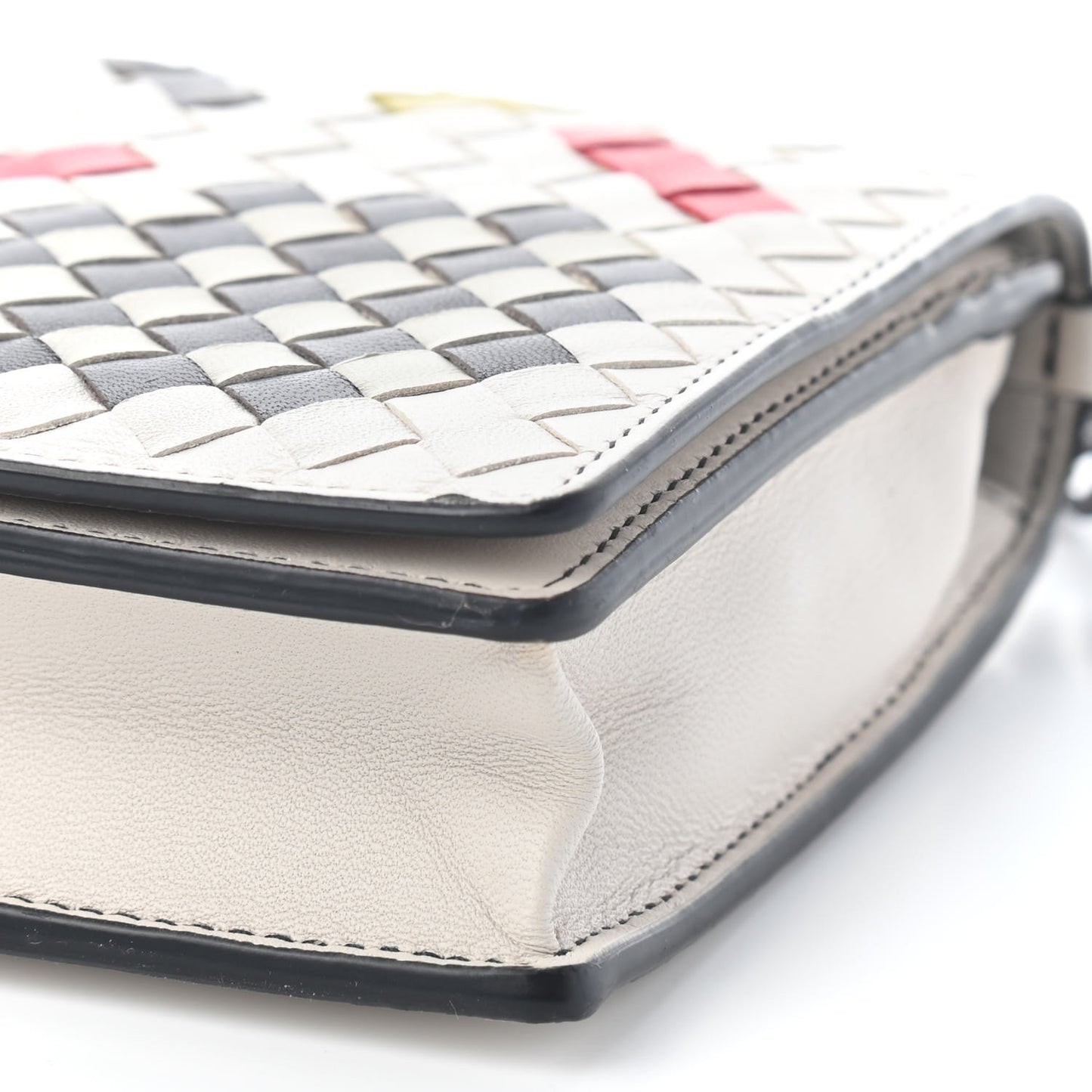 Nappa Intrecciato Chain Wallet Mist Abstract