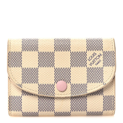 Louis Vuitton Damier Azur Rosalie Coin Purse Rose Ballerine 1 of 7