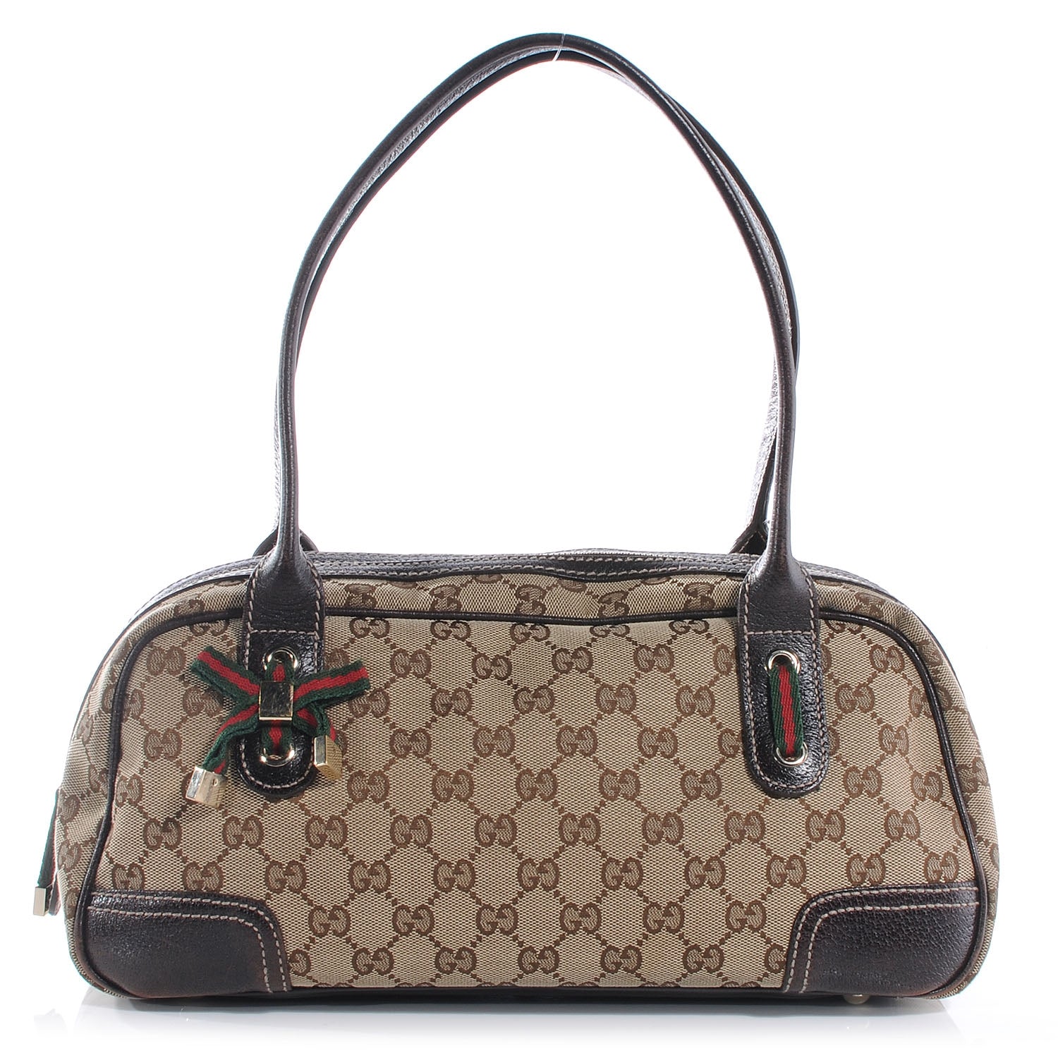 Gucci Monogram Small Princy Satchel Dark Brown 1 of 9