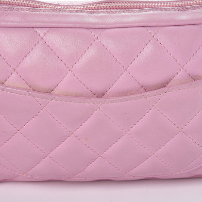 Chanel Calfskin Quilted Cambon Pochette Pink Black 11 of 14