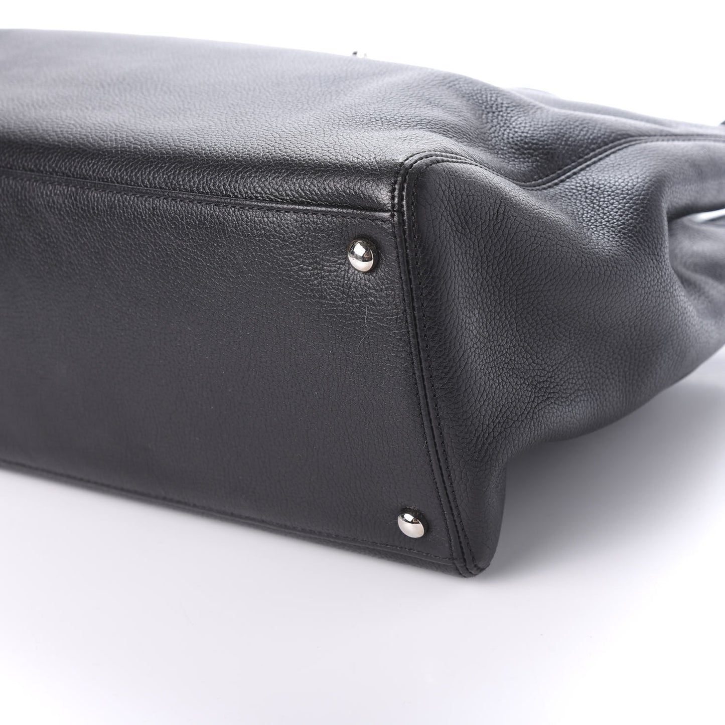 Calfskin Cerf Executive Shopper Tote Black