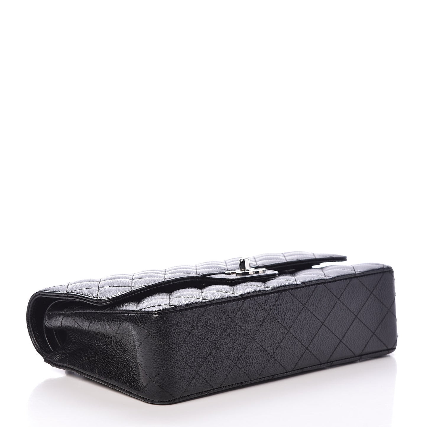 Caviar Quilted Medium Double Flap Black
