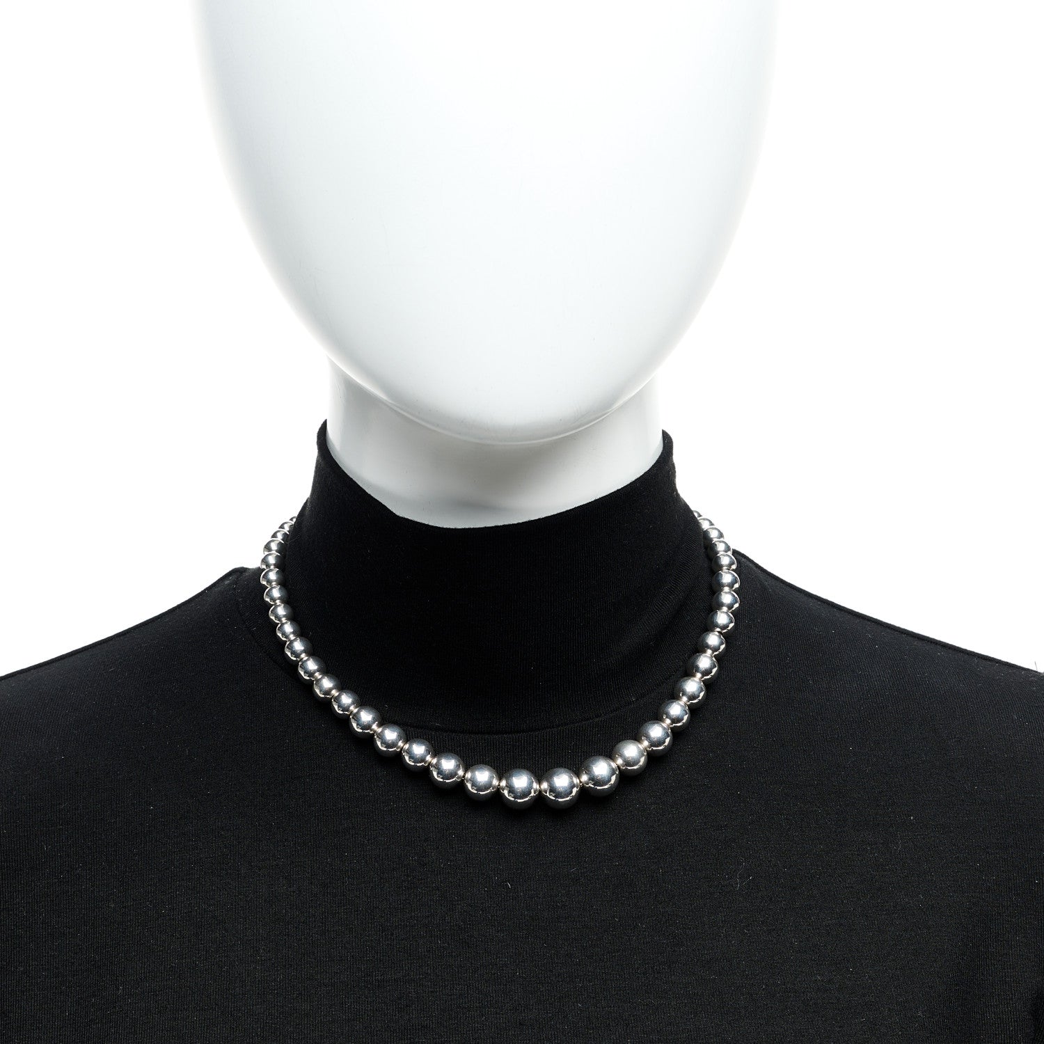 Tiffany Sterling Silver HardWear Graduated Ball Necklace 2 of 6
