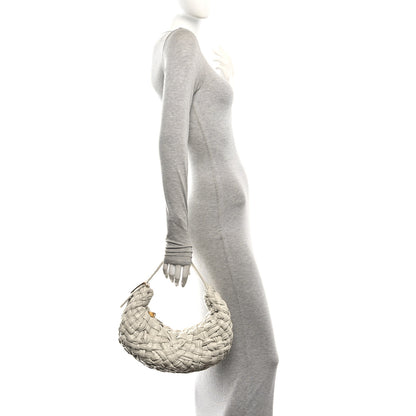 Bottega Veneta Paper Calfskin Intrecciato Banana Hobo Plaster 2 of 10