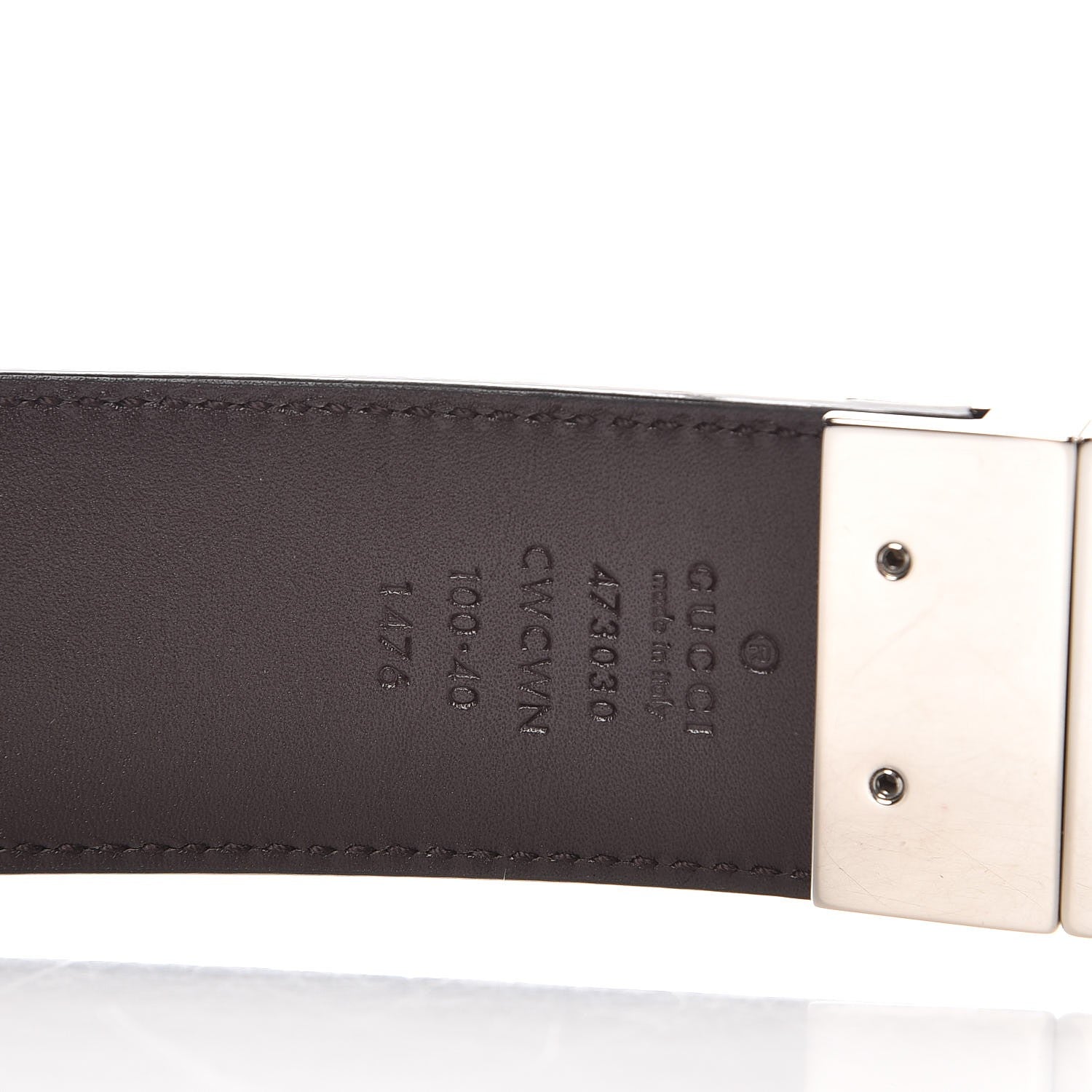 Gucci Guccissima Signature Interlocking G Reversible 37mm Belt 100 40 Black Cocoa 6 of 6