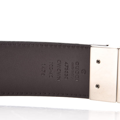 Gucci Guccissima Signature Interlocking G Reversible 37mm Belt 100 40 Black Cocoa 6 of 6