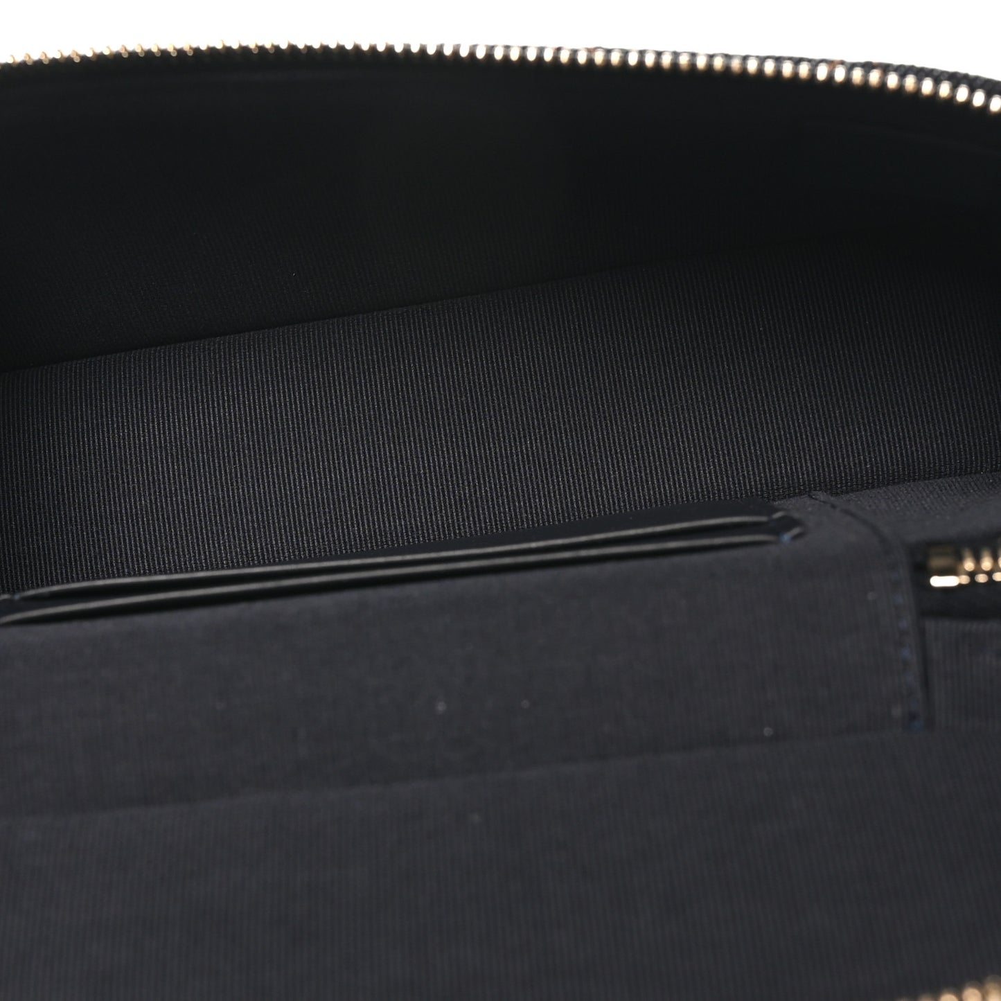 Denim Quilted Top Handle Slim Vanity Case With Chain Dark Blue Orange