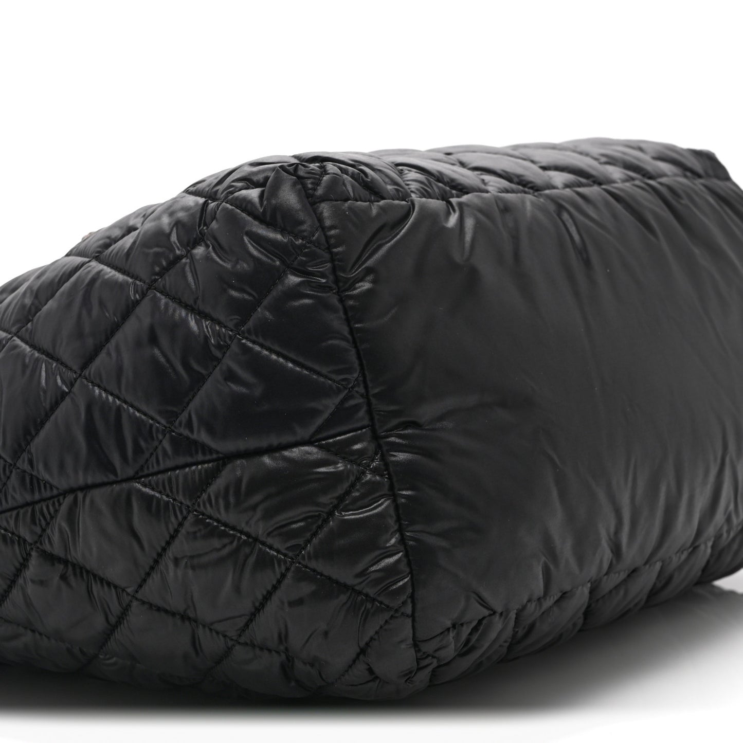 Nylon Quilted Small Coco Cocoon Tote Black