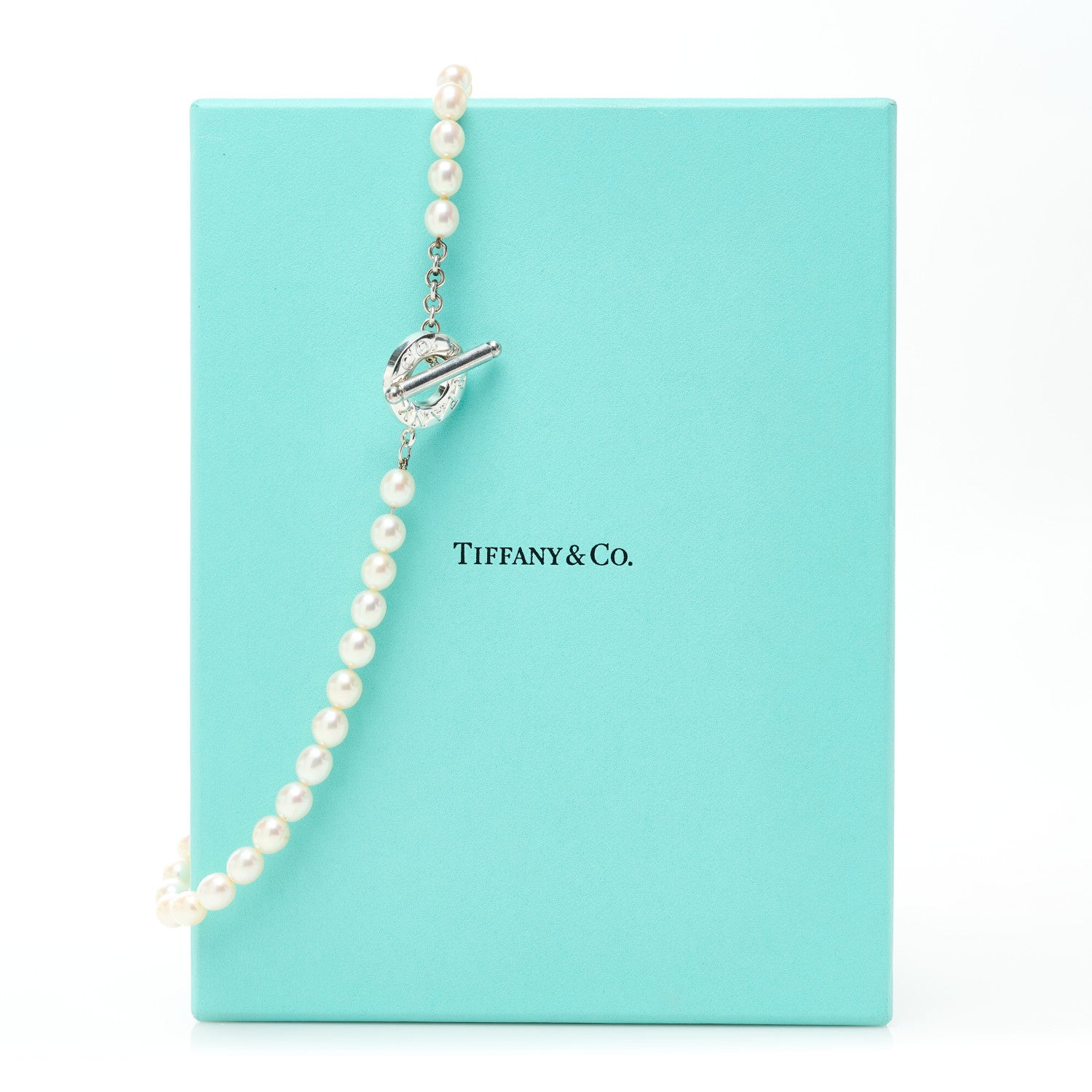 Tiffany Sterling Silver Pearl Strand Toggle Necklace 5 of 5