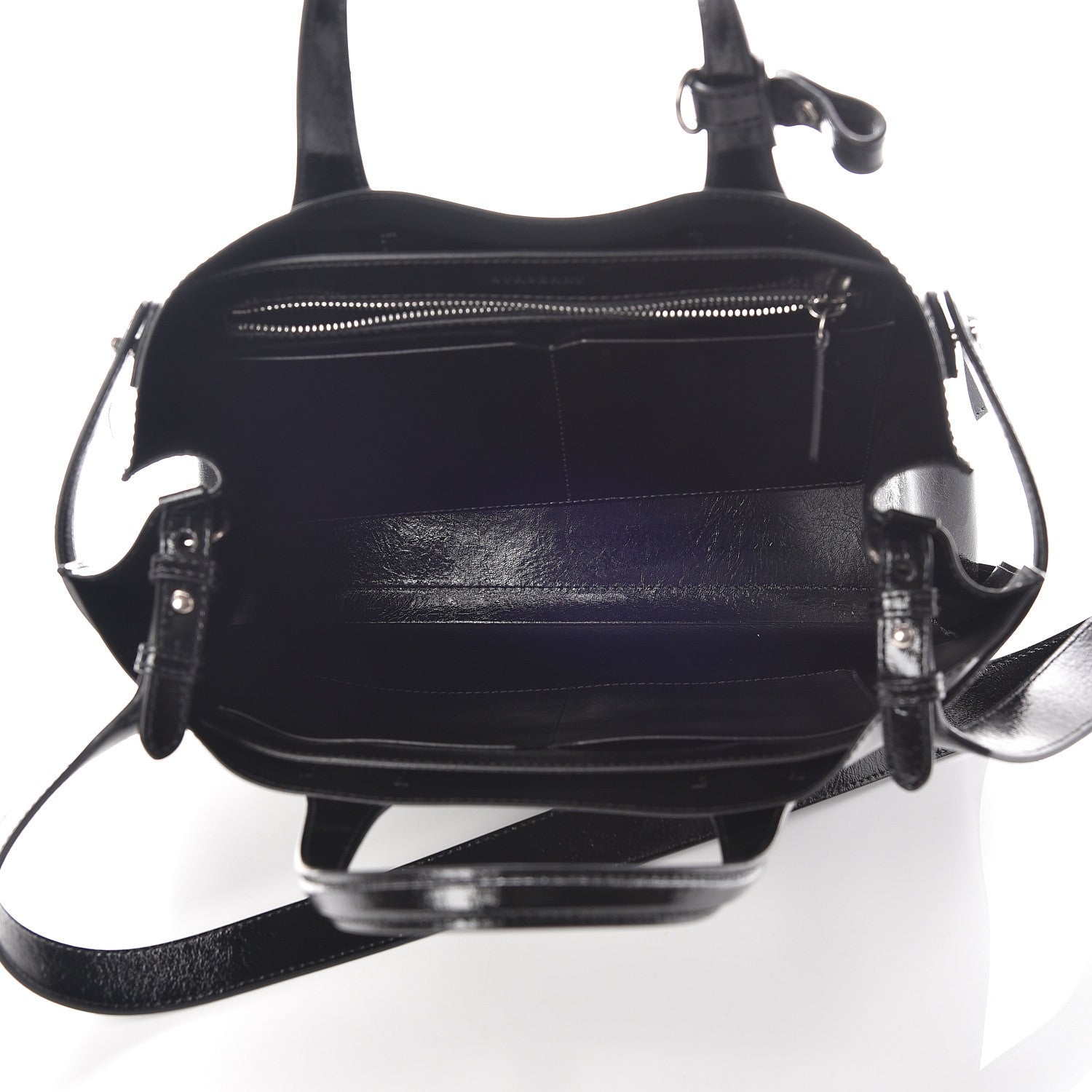 Burberry Shiny Soft Calfskin Medium Banner Tote Black 7 of 9
