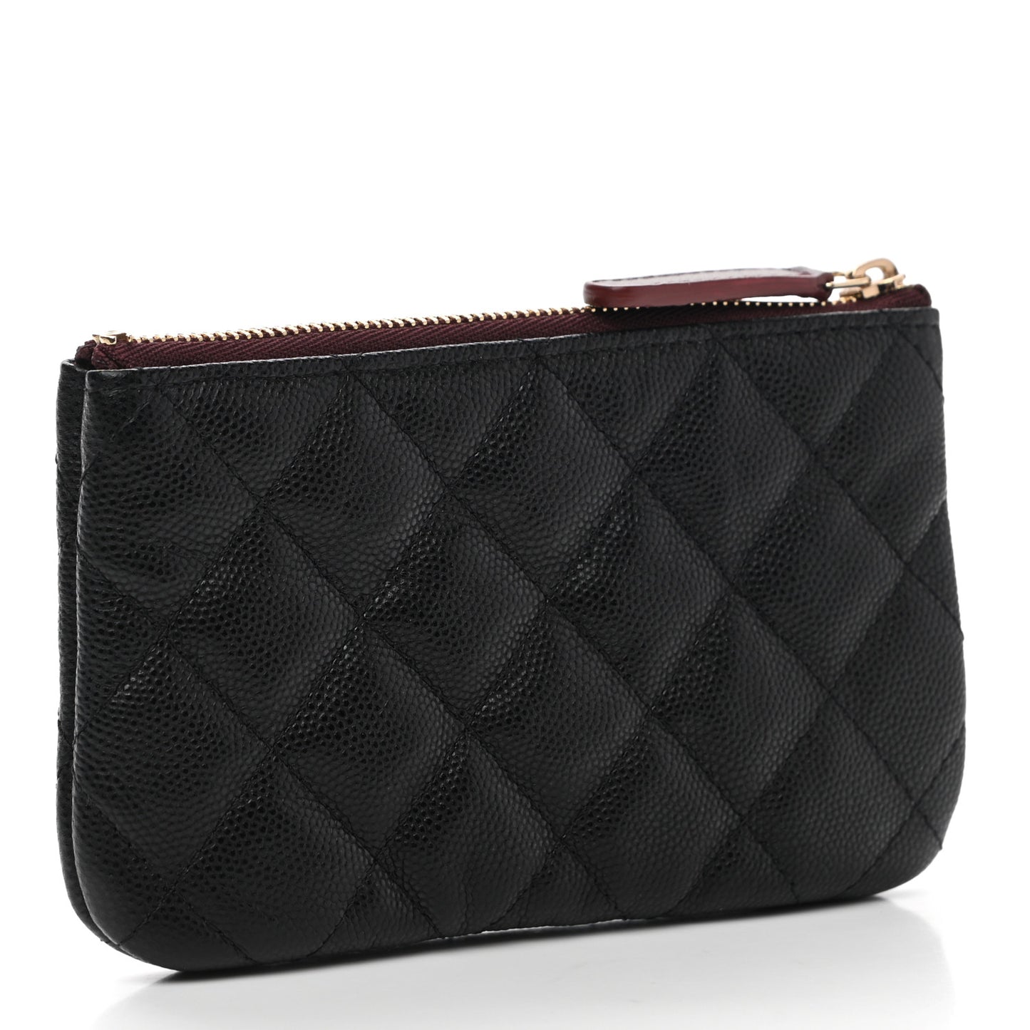 Caviar Quilted Small Cosmetic Case Black