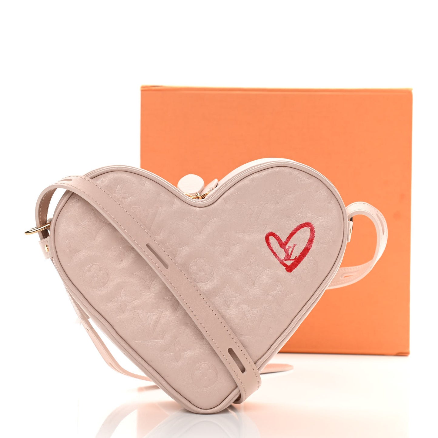Lambskin Embossed Monogram Fall In Love Sac Coeur Light Pink