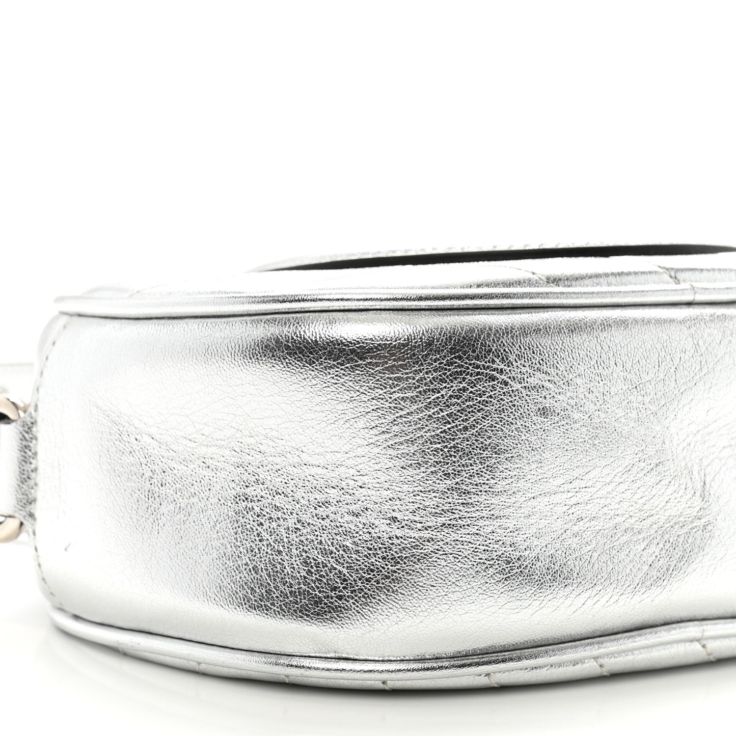 Metallic Sakai Be Green Calfskin Diagonal Stitched Mini Blondie Shoulder Bag Silver